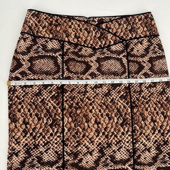 Nanette Lepore Women’s Black Brown Snakeskin Print Pencil Skirt Size 4 - Picture 7 of 9